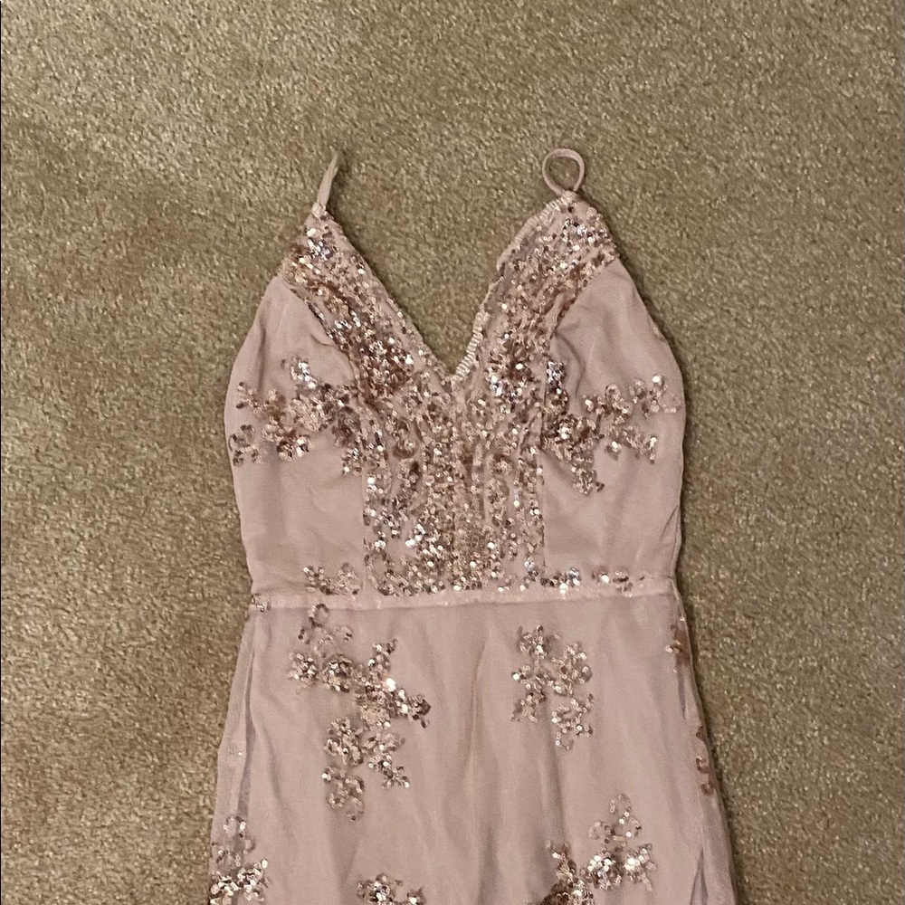 Cute Tan Glittery Dress